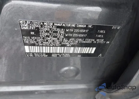 2018 Toyota Rav4 Xle from USA, damaged, VIN 2T3RFREV0JW751627